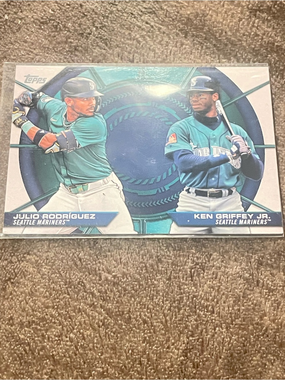 Topps Seattle Mariners Teal Dual-Player Baseball Card